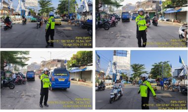 Polsek Palabuhanratu Polres Sukabumi Laksanakan Pengaturan Arus Lalu Lintas, Situasi Terpantau Lancar dan Kondusif