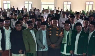 Polsek Cibadak Polres Sukabumi Monitoring Halal Bihalal PCNU, Perkuat Sinergitas Ulama dan Umaro